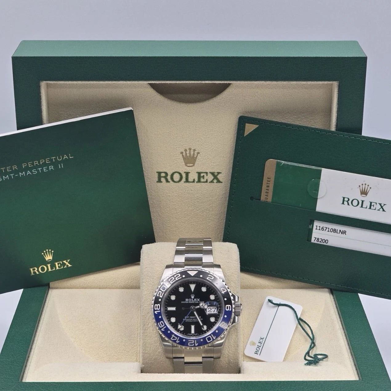 PAPERS 2017 Rolex GMT Master II 116710BLNR Steel Ceramic Batman Watch BOX